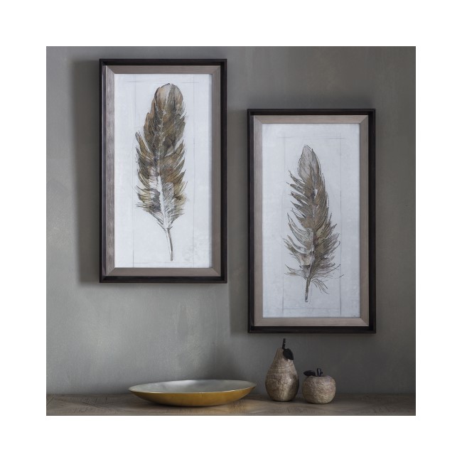 Set of 2 Framed Feather Prints - Capsian House