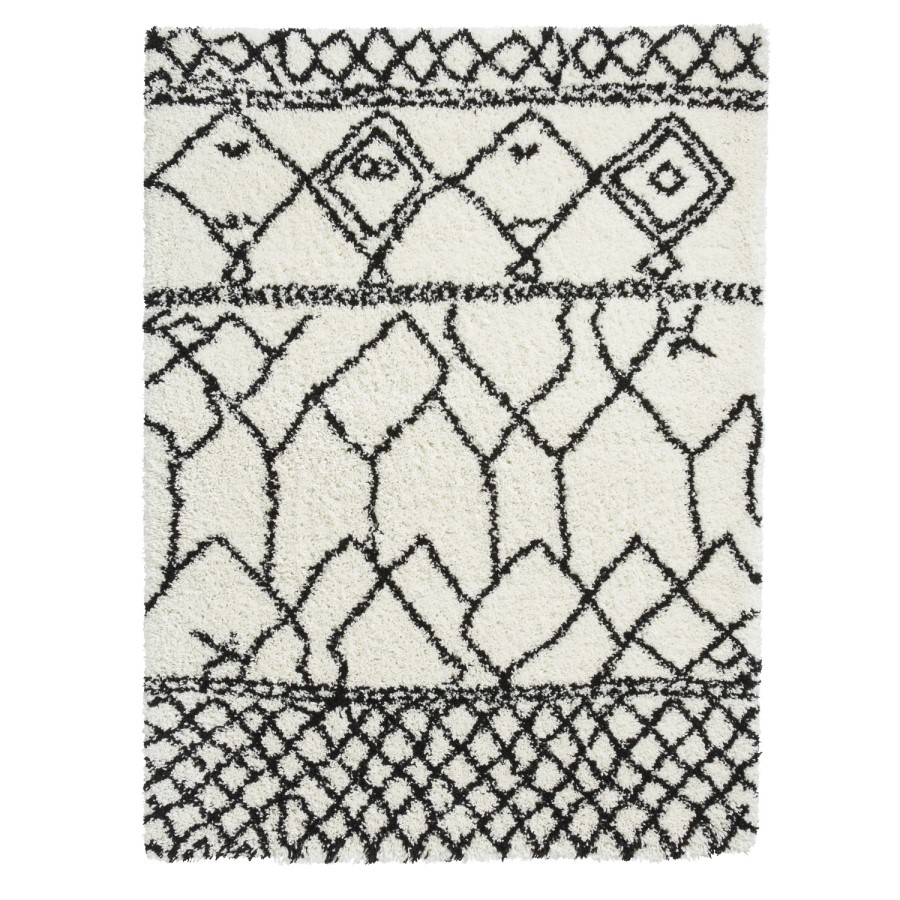 Scandi Berber Rug in Black and White - 120 x 170cm
