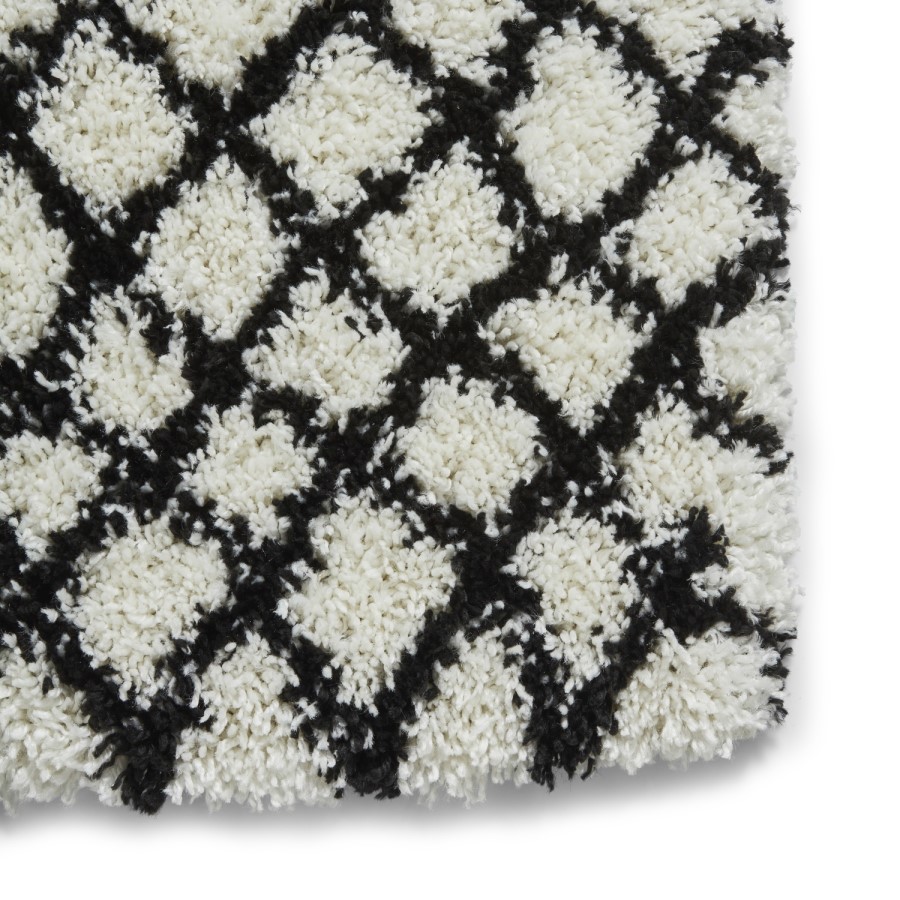 Scandi Berber Rug in Black and White - 120 x 170cm