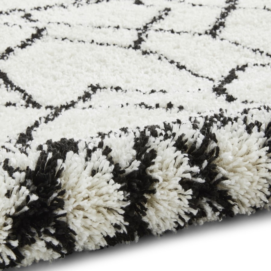 Scandi Berber Rug in Black and White - 120 x 170cm