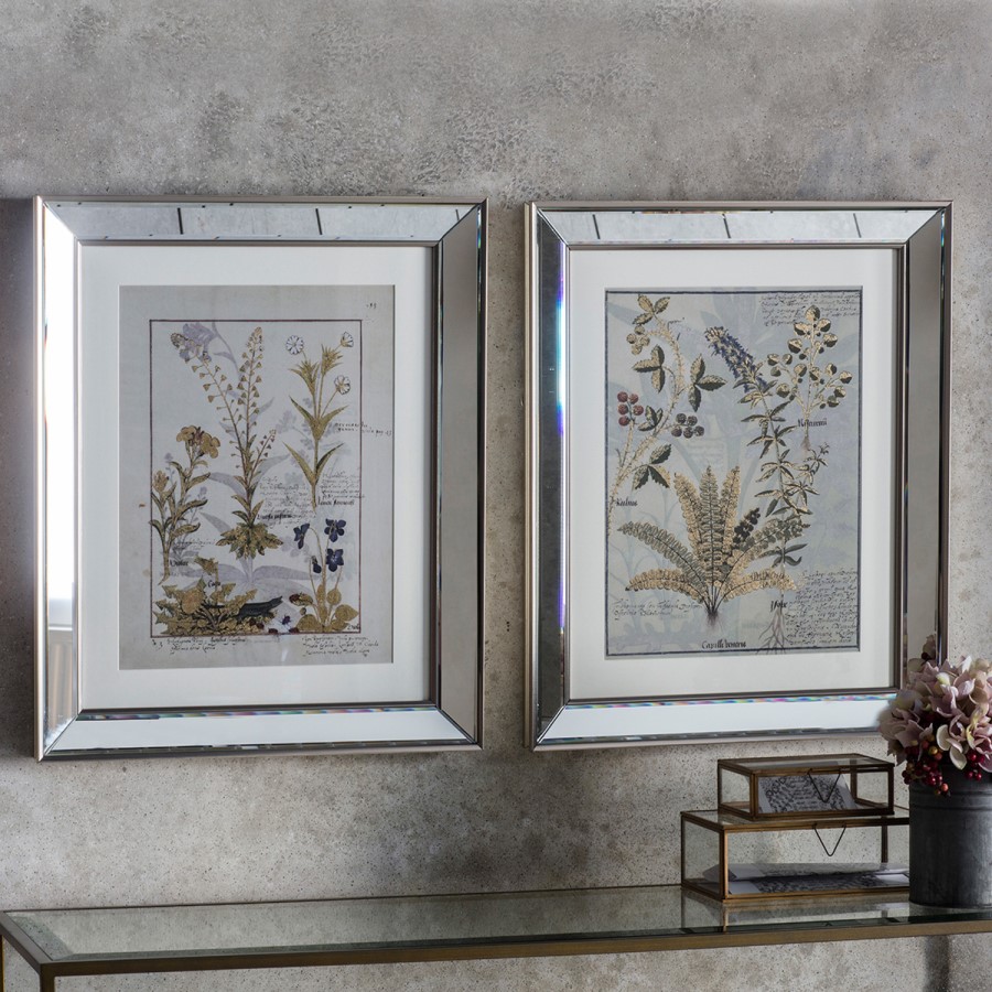 Set of 2 Botanical Framed Wall Art - Caspian House