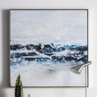 Blue Waves Framed Canvas Wall Art - Caspian House