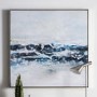 Blue Waves Framed Canvas Wall Art - Caspian House