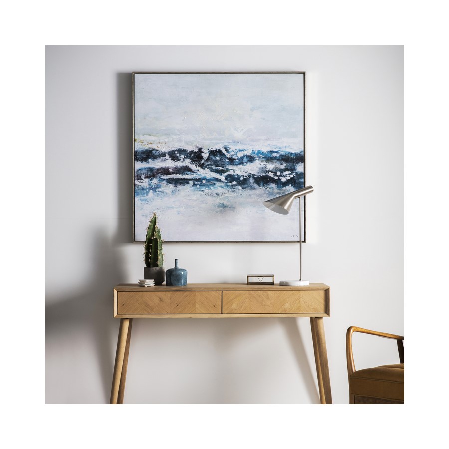 Blue Waves Framed Canvas Wall Art - Caspian House
