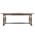 FOL103964 Extendable Wooden Trestle Farmhouse Dining Table - Seats 6-10 - Maverick - Caspian House