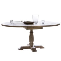 Round Extendable Farmhouse Dining Table - Seats 4-6 -Maverick - Caspian House Round Extendable Farmhouse Dining Table - Seats 4-6 -Maverick - Caspian House