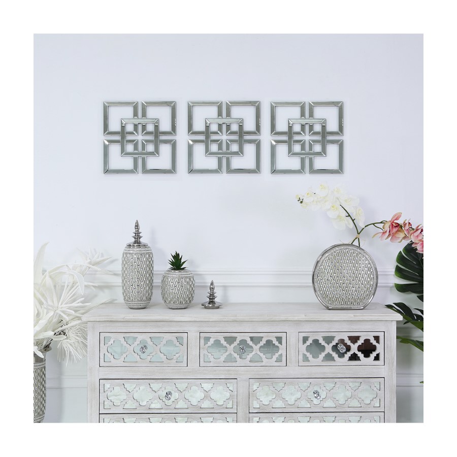 Geometric Mirrored Wall Décor - Aurora Boutique