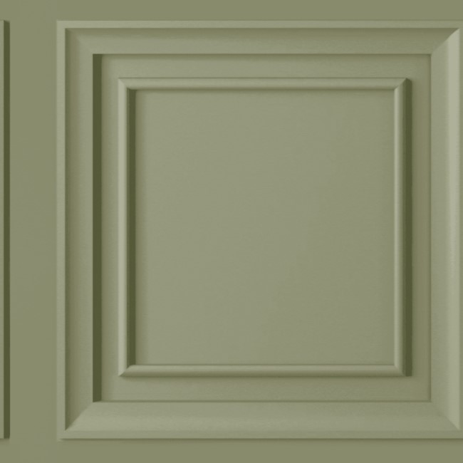 Sage Green Wood Panel Wallpaper - Fresco