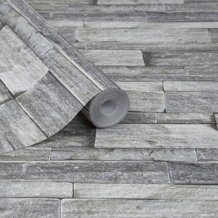 Grey Stone Effect Superfresco Easy Wallpaper