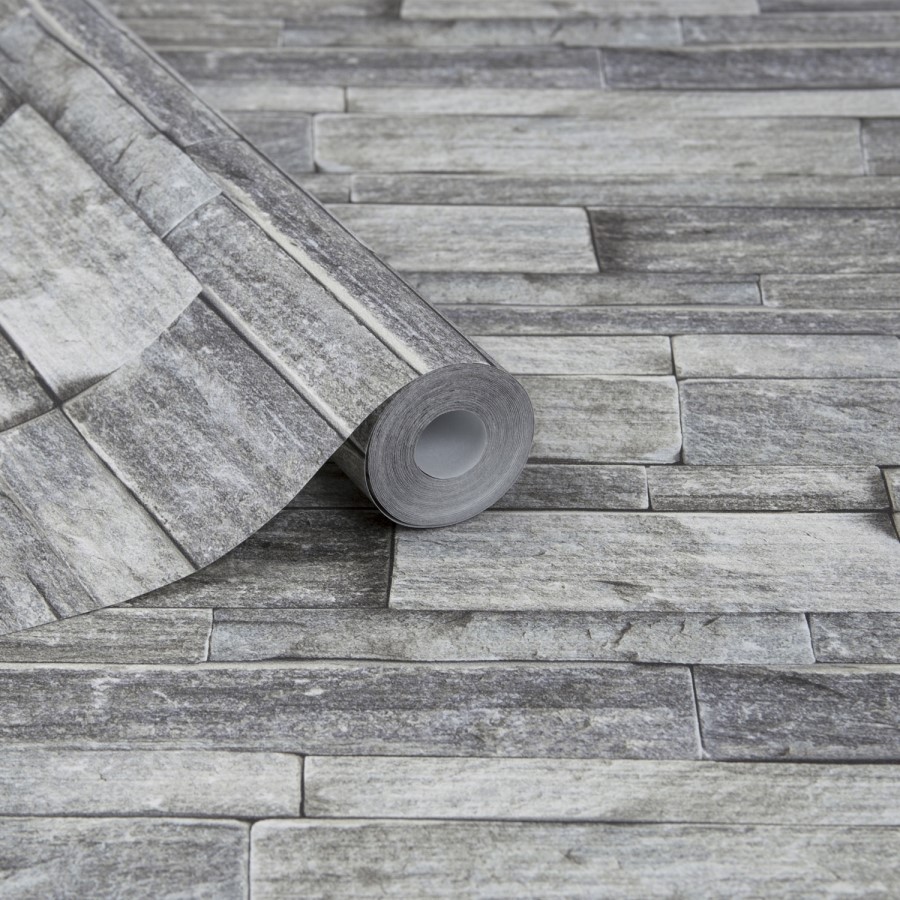 Grey Stone Effect Superfresco Easy Wallpaper