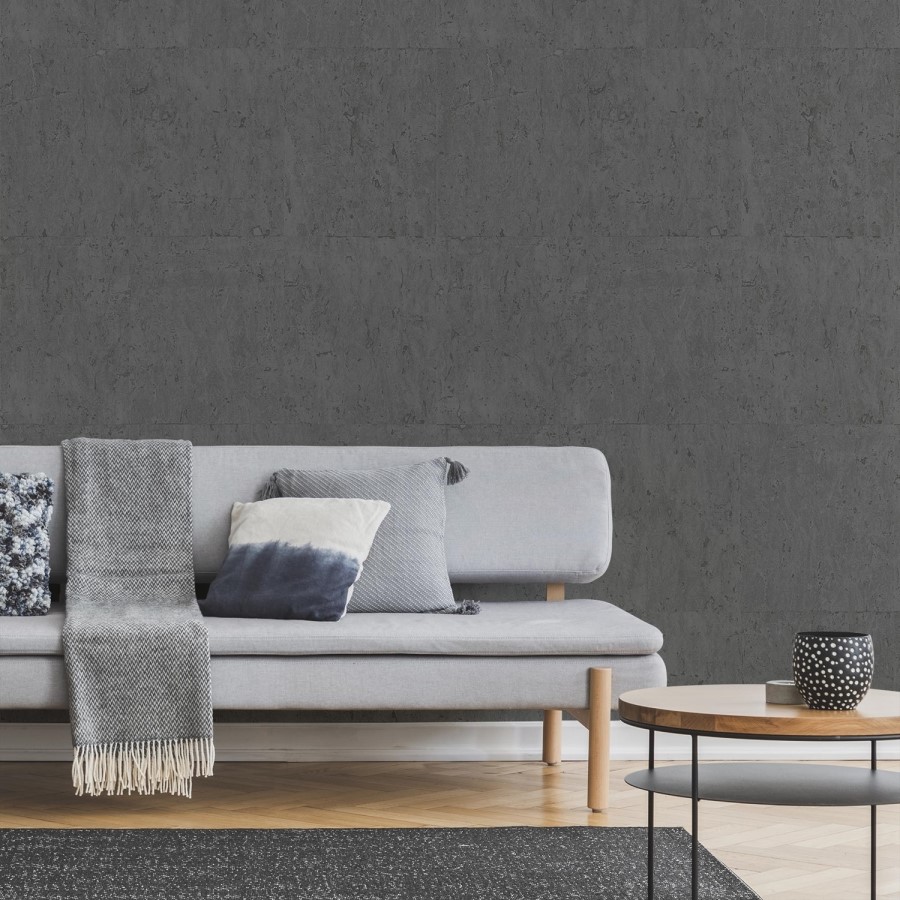 Koruku Charcoal Textured Wallpaper - Boutique