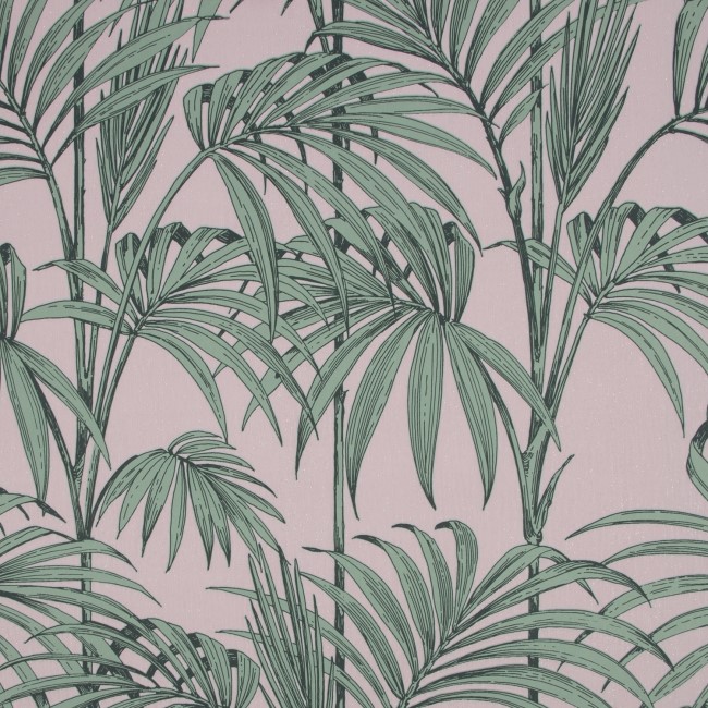 Pink & Green Palm Leaves Wallpaper - Julien MacDonald