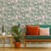 Pink &amp; Green Palm Leaves Wallpaper - Julien MacDonald
