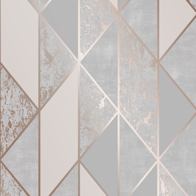 Pink & Rose Gold Geometric Wallpaper- Superfresco