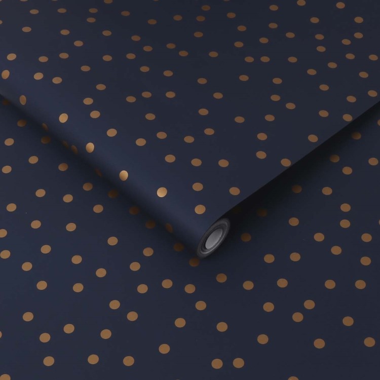 Navy Blue & Copper Confetti Superfresco Easy Wallpaper