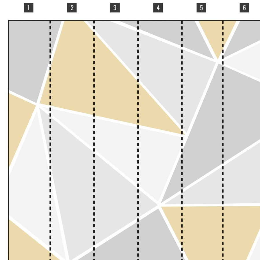 Yellow & Grey Geometric Mural Wallpaper - Venetia