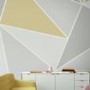 Yellow & Grey Geometric Mural Wallpaper - Venetia