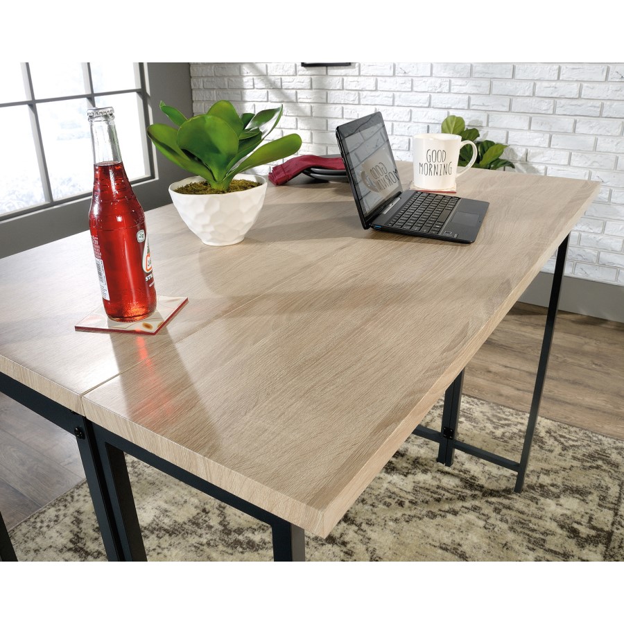 GRADE A1 - Extendable Oak Effect Bar Table - Seats 4 - Teknik Office