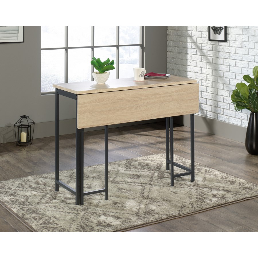 GRADE A1 - Extendable Oak Effect Bar Table - Seats 4 - Teknik Office