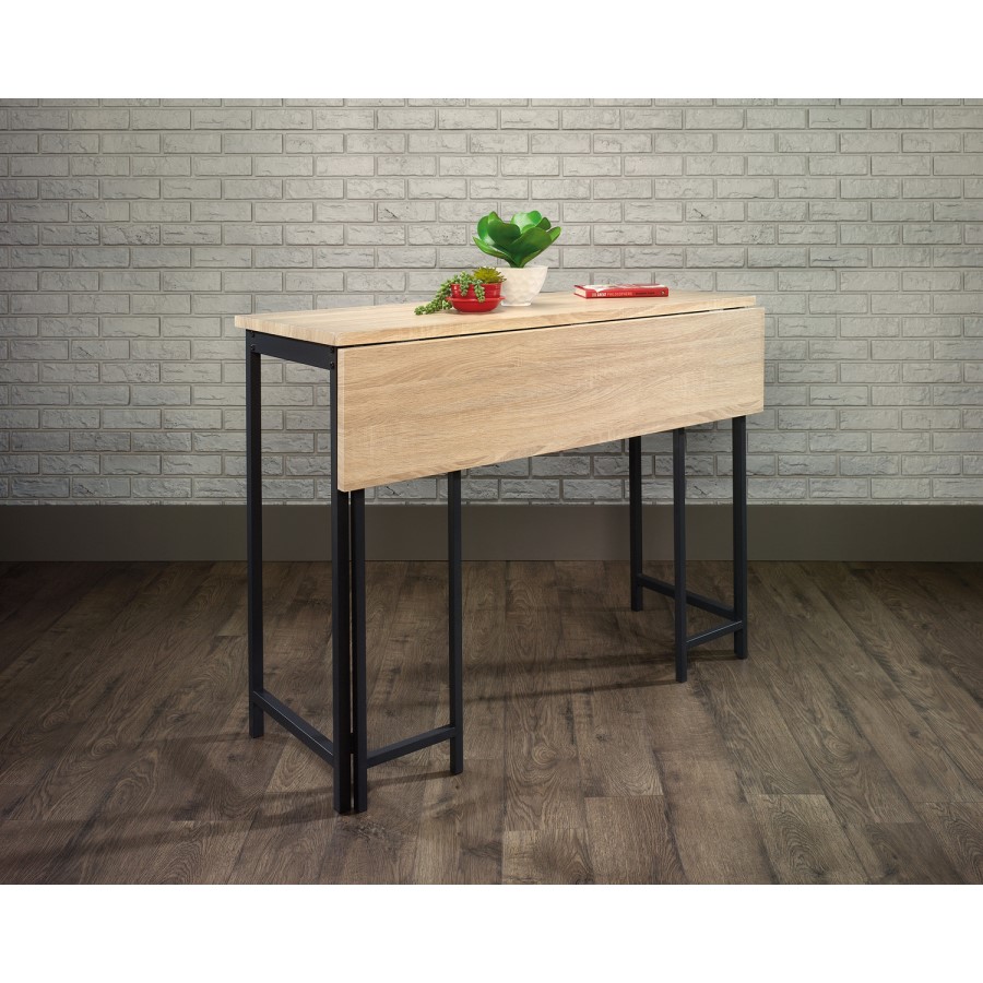 GRADE A1 - Extendable Oak Effect Bar Table - Seats 4 - Teknik Office