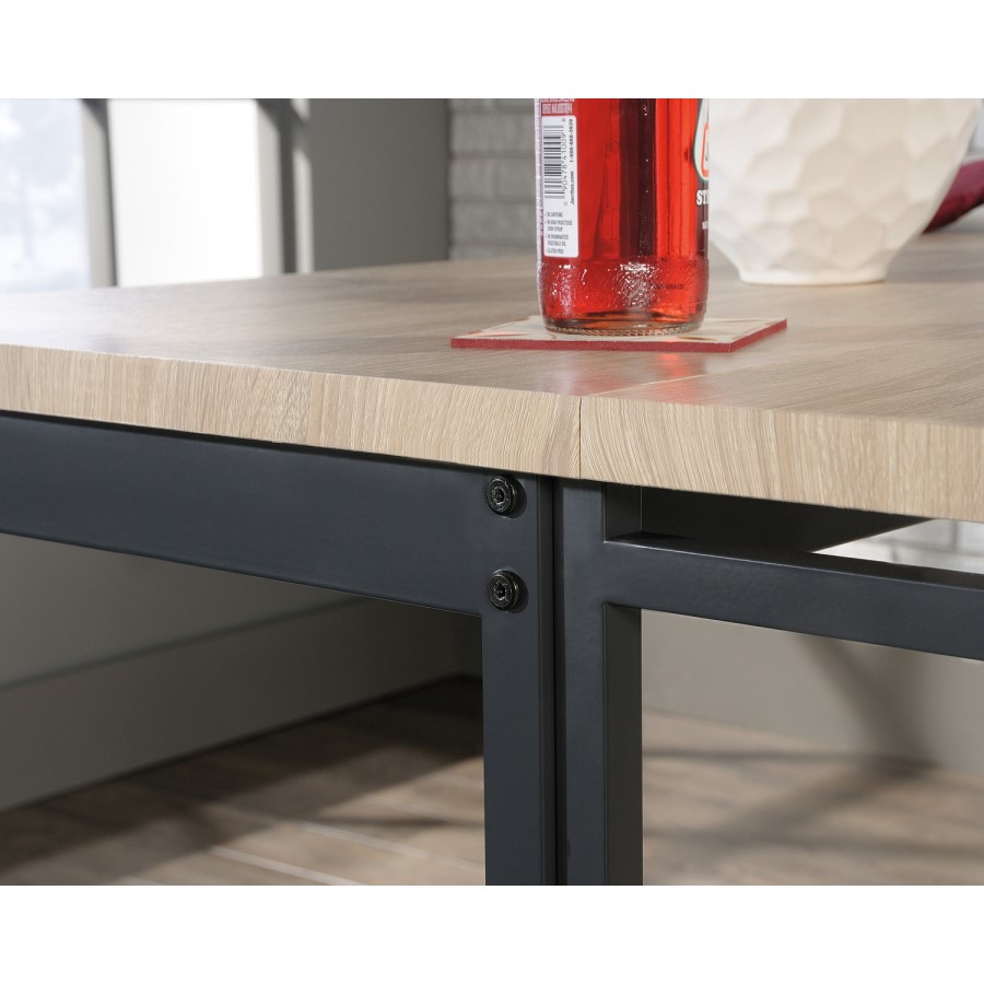 GRADE A1 - Extendable Oak Effect Bar Table - Seats 4 - Teknik Office