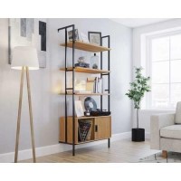 Wall Mounted 3 Shelf Bookcase with Cupboard - Hythe - Teknik Office