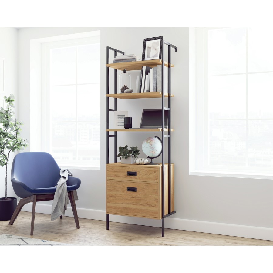 Wall Mounted 3 Shelf Bookcase with Drawers - Hythe - Teknik Office
