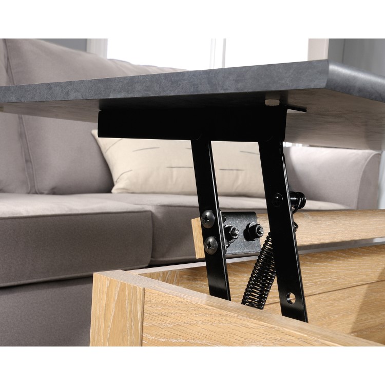 Small Oak Effect Lift Up Coffee Table - Teknik Office