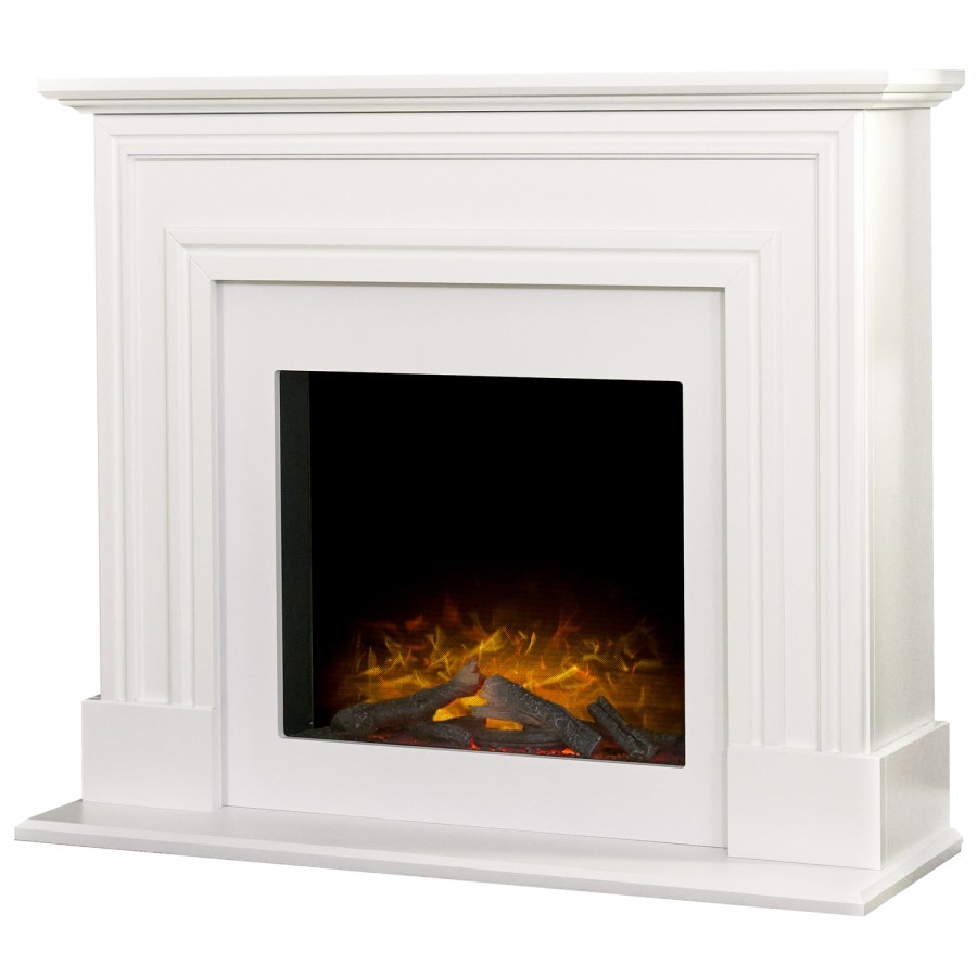 Adam White Freestanding Fireplace Suite - 44 inch - Sandwell