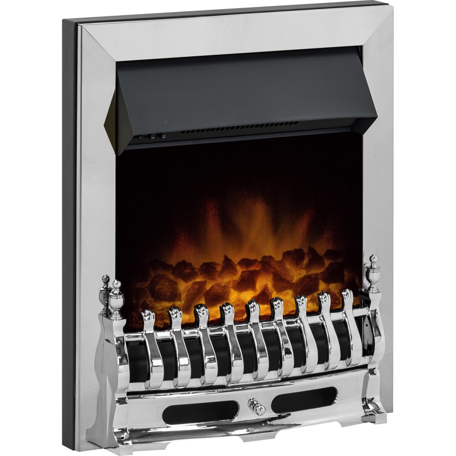 Adam Chrome Inset Electric Fireplace - Blenheim