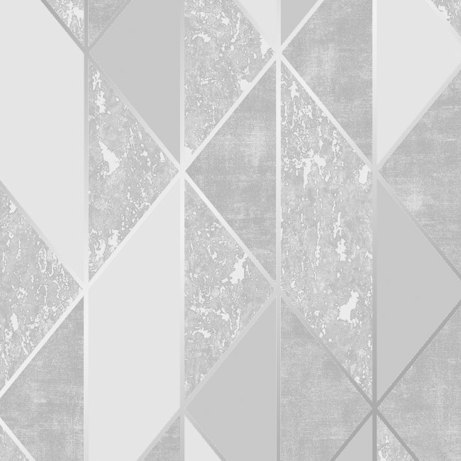 Grey & Silver Geometric Wallpaper - Superfresco