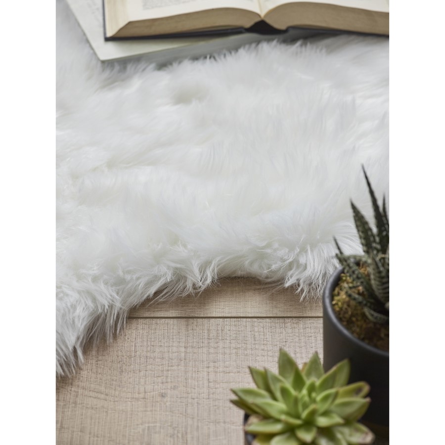 White Faux Sheepskin Rug - 60x90cm - Luxe