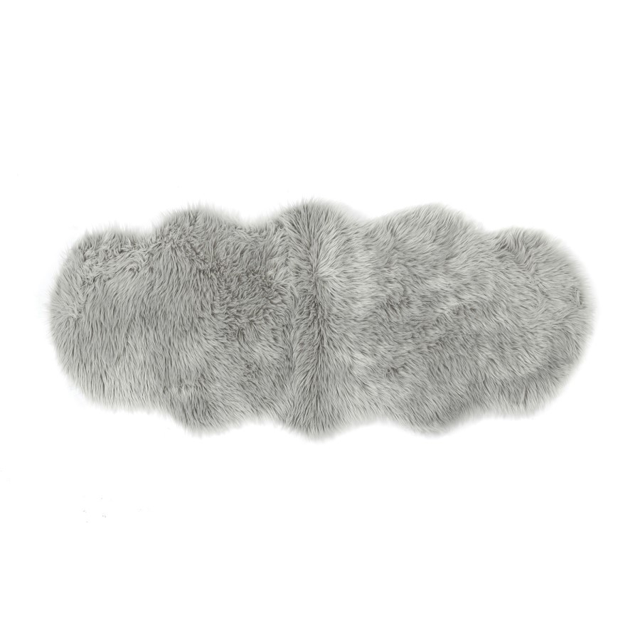 Grey Faux Sheepskin Rug - 60x160cm - Luxe
