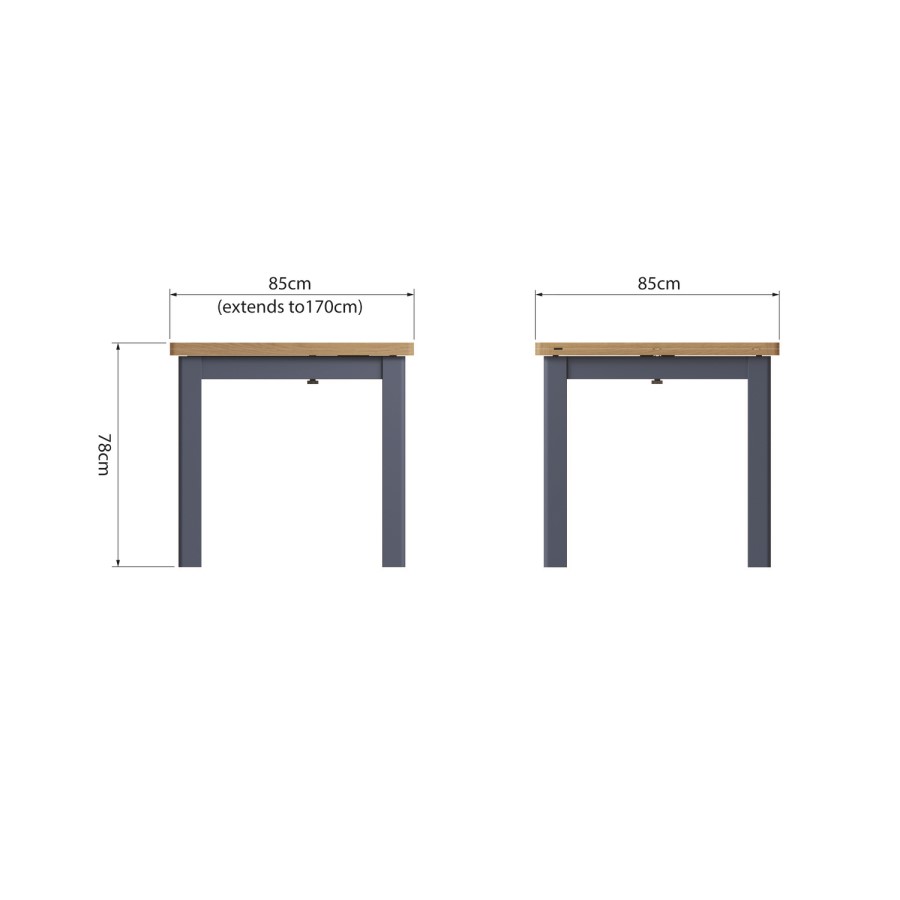 Navy & Oak Extendable Dining Table - Vriginia