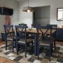 Navy & Oak Extendable Dining Table - Vriginia