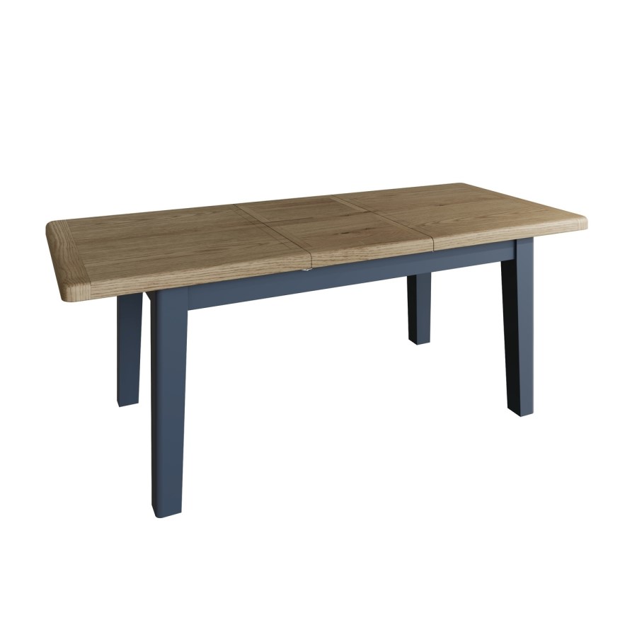 Navy & Oak Extendable Dining Table - Seats 8 - Pegasus