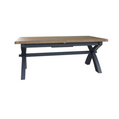 Read more about Navy & oak extendable refectory table seats 10 pegasus