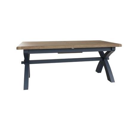 Navy & Oak Extendable Farmhouse Refectory Table - Seats 10 - Pegasus