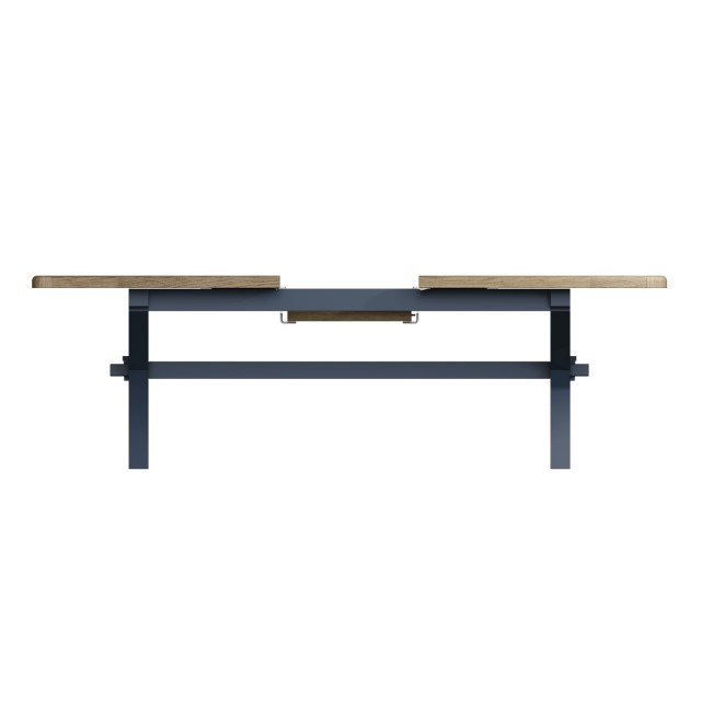 Navy & Oak Extendable Farmhouse Refectory Table - Seats 10 - Pegasus