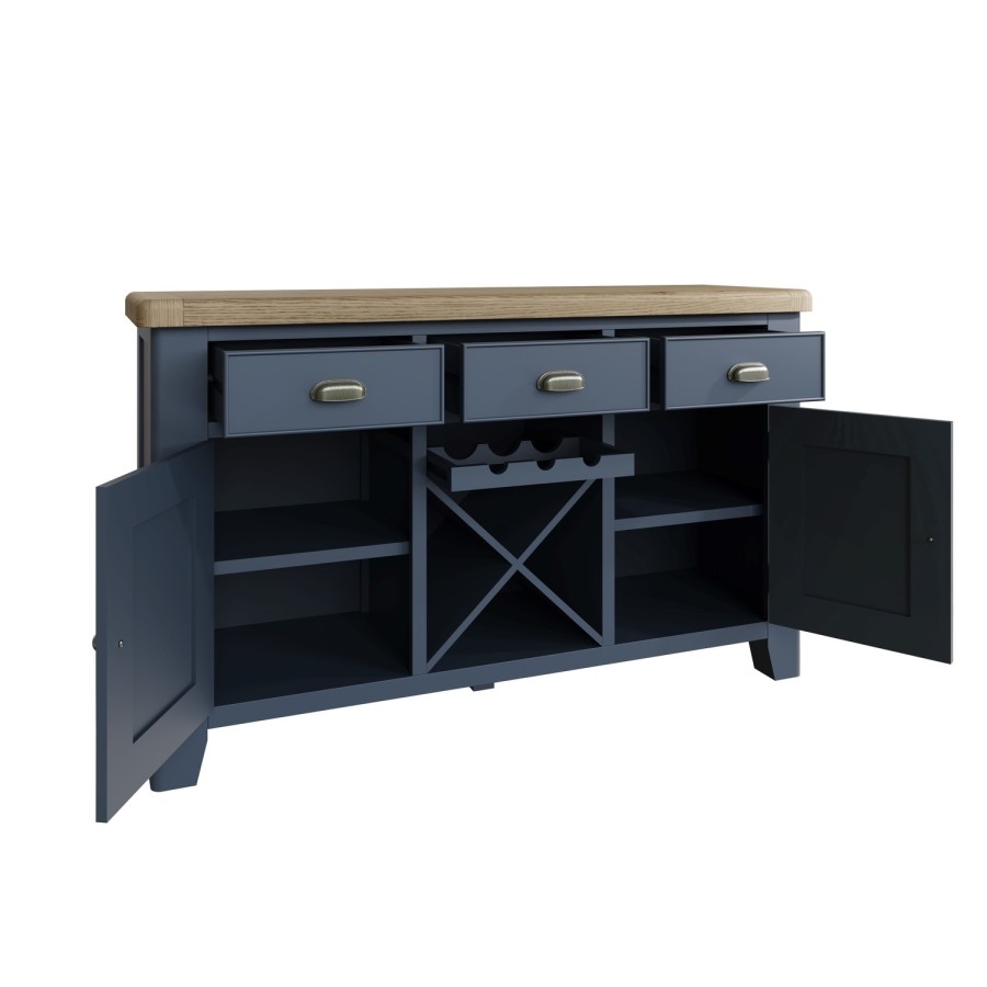 Large Navy & Oak Sideboard - Pegasus