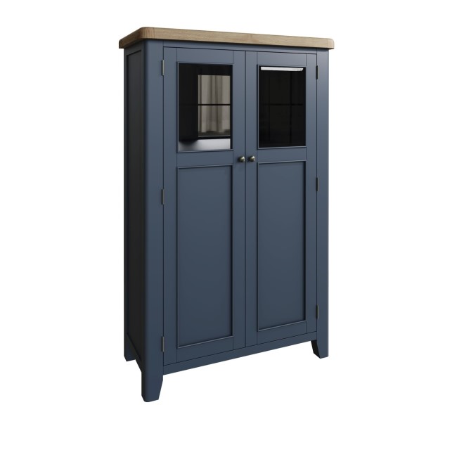 IMPERFECT - Navy & Oak Drinks Cabinet - Pegasus