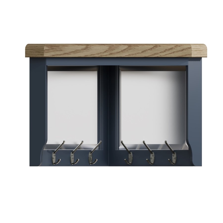 Navy & Oak Corner Coat Rack - Pegasus