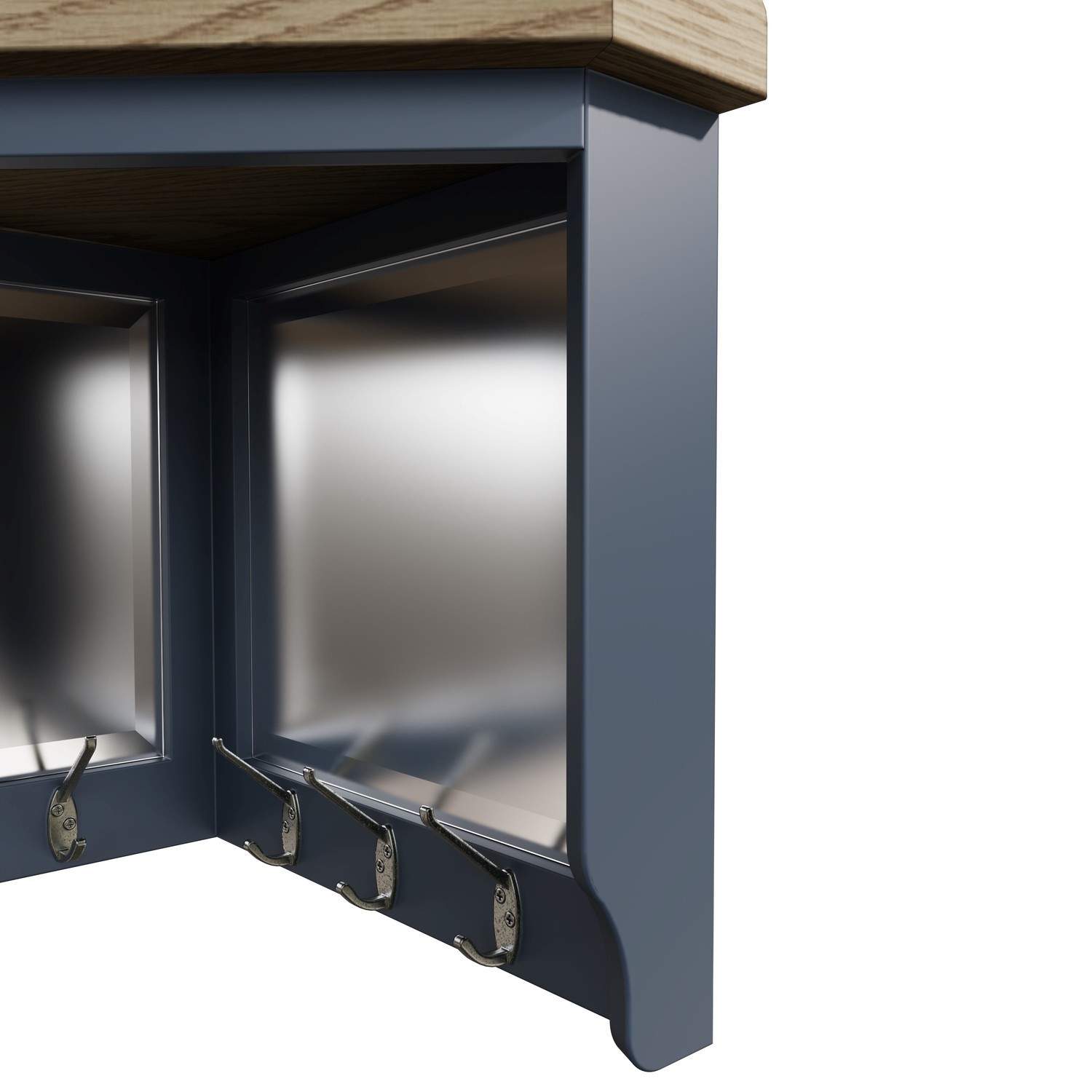 Navy & Oak Corner Coat Rack - Pegasus - Furniture123