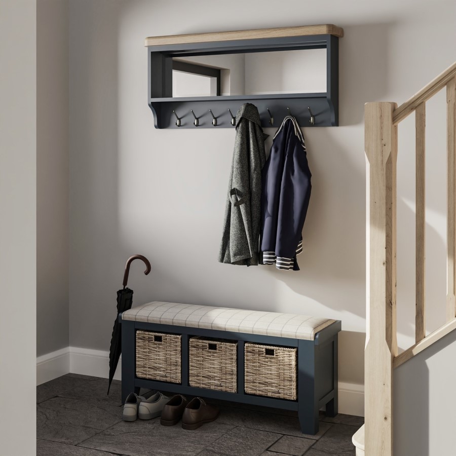 Navy Hallway Storage Bench - Pegasus