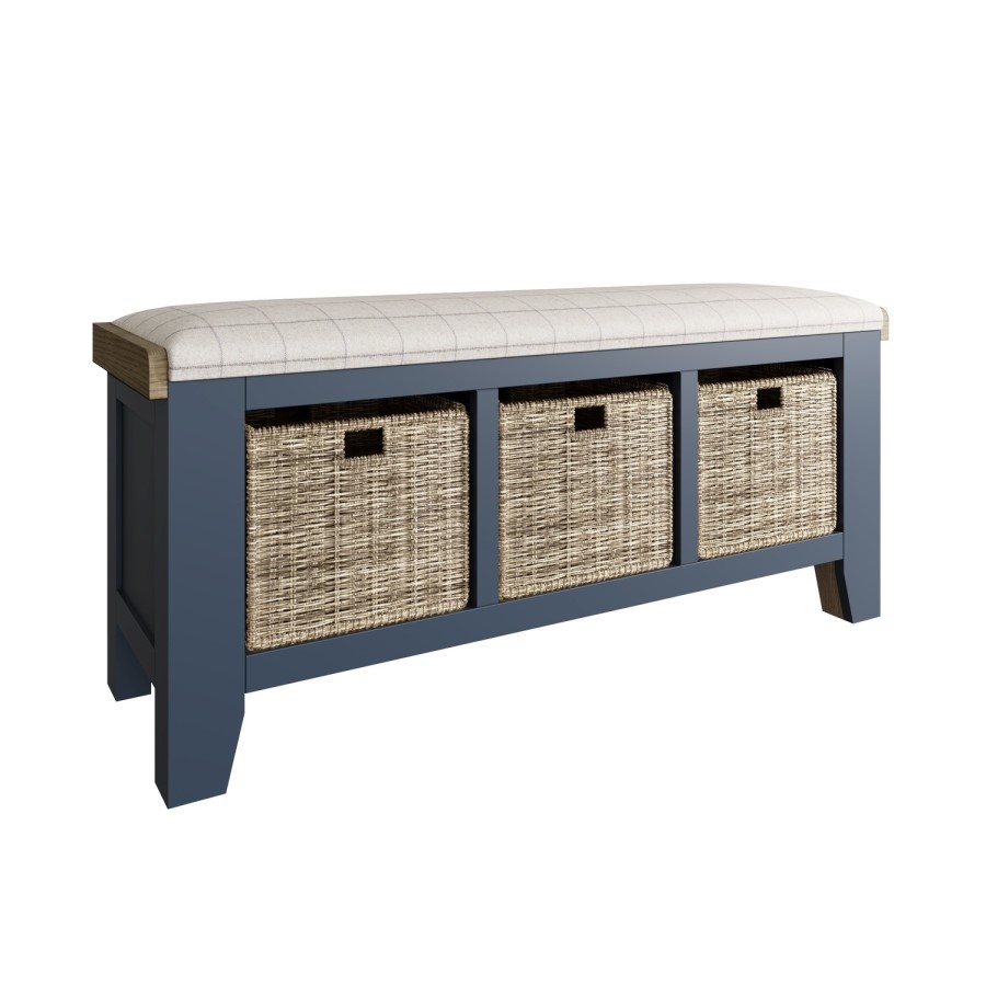 Navy Hallway Storage Bench - Pegasus