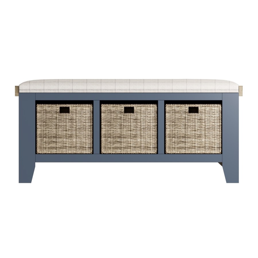 Navy Hallway Storage Bench - Pegasus