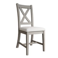 Grey Oak Dining Chair with Fabric Seat Pad - Pegasus