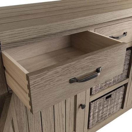 Grey Oak Sideboard with Baskets -  Ambleside