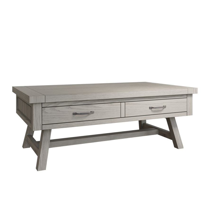 Large Grey Oak Coffee Table with Storage - Ambleside