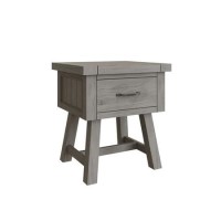 Grey Oak Lamp Table with Storage - Ambleside